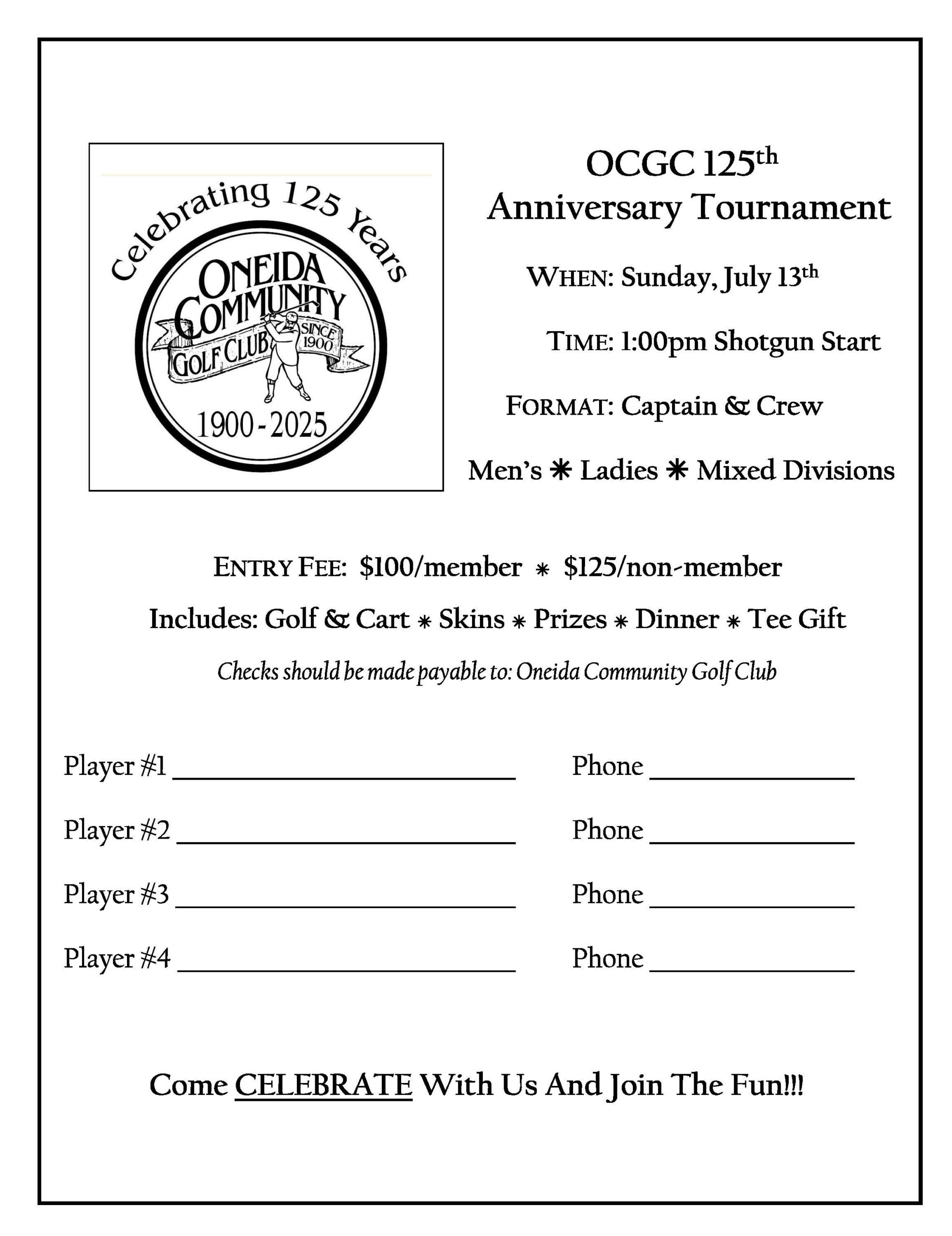 125 Anniversary Tournament